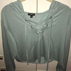 Express blue hoodie